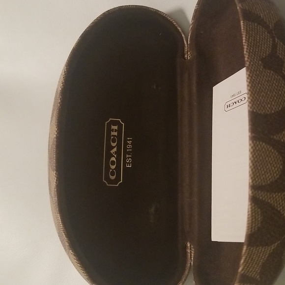 Women's Coach Sunglasses Case; Brown and Tan Monogrammed CC's; One Size - Picture 5 of 10